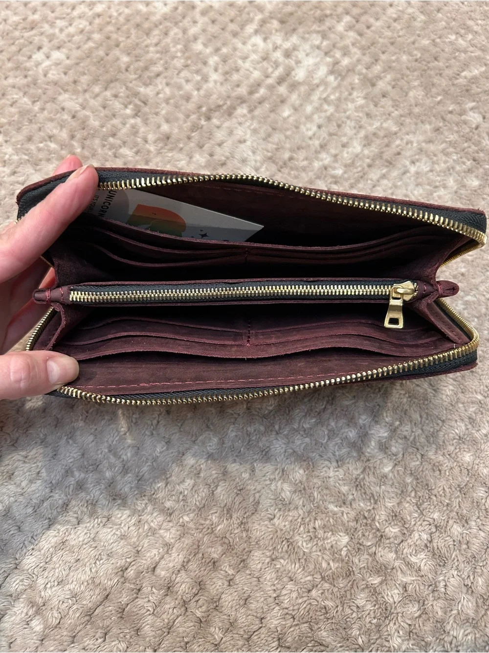 Portland Leather Goods Accordion Zip Wallet in Merlot